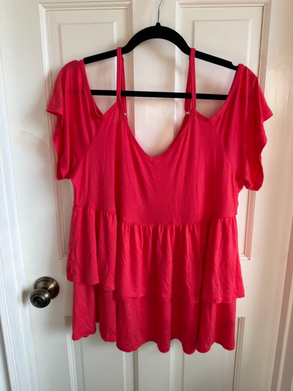 Torrid Hot Pink Cold-Shoulder Peplum Tunic